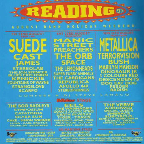 reading leeds festival gigwise line 1997 years history posters series 1998 1999